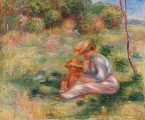 Woman and Child in the Grass [Femme avec enfant sur l’herbe] [1898] by Pierre–Auguste Renoir [1841–1919]