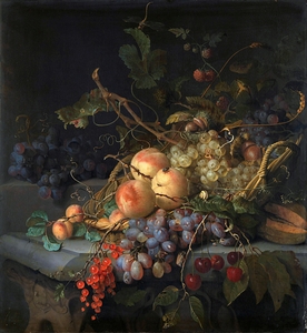 Still Life with Fruit [c. 1670–c. 1727] by Jacob van Walscapelle [1644–1727]