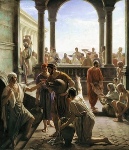 Turning Water to Wine [The Wedding at Cana] by Carl Bloch [1834–1890]