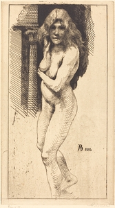 Carmen Standing in the Nude [Carmen nue debout] [1886] by Albert Besnard [1849–1934]