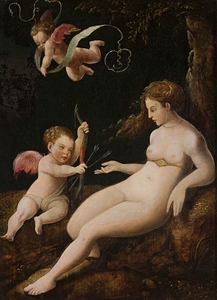 Venus with a cupid [1528–1550] by Follower of Lucas van Leyden [1489–1533]