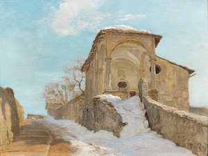 Kapelle im Winter by Thomas Leitner [1876–1948]