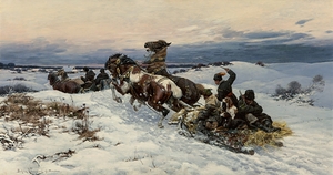 Return from the hunt [1887] by Bohdan von Kleczynski [1851–1916]