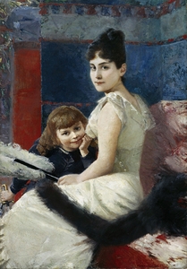 Irene von Keller with son Balthasar [1888] by Albert von Keller [1844–1920]