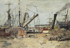 The Trawlers [1885] by Eugène Boudin [1824–1898]