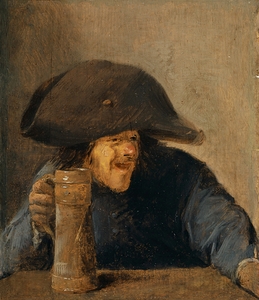 Peasant with Bicorne and Tankard [1630s] by Adriaen Brouwer [ca. 1605–1638]