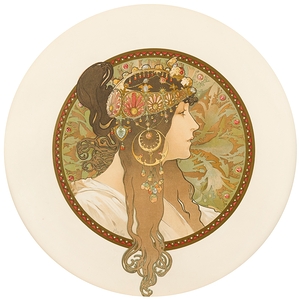 Têtes Byzantines [Brunette] [circa 1897] by Alphonse Mucha [1860–1939]
