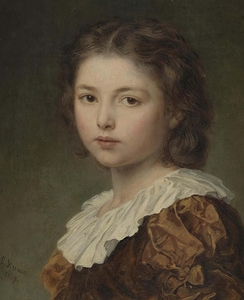 Portrait Of A Young Girl [1884] by Ludwig Knaus [1829–1921]
