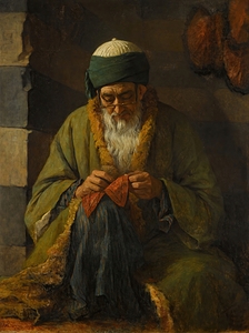 Man Sewing by Henriette Browne [1829–1901]