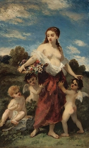 Flore Saisie Par L’amour Or L’innocence En Danger [1851] by Narcisse–Virgile Diaz de La Peña [1808–1876]