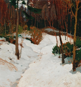 Winter forest [1923] by Alfred Poell [1867–1929]