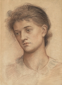 Portrait head of a woman by Evelyn De Morgan [1855–1919]
