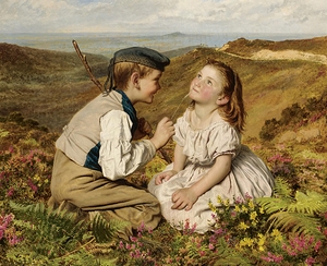 It’s Touch And Go. To Laugh Or No [1857] by Sophie Anderson [1823–1903]