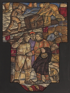 Ontwerp voor raam in het Stadhuis in Amsterdam 2 [1930] by Richard Nicolaüs Roland Holst [1868–1938]