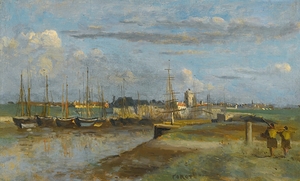 Dunkerque. L’arrière–Port [1857] by Jean–Baptiste–Camille Corot [1796–1875]