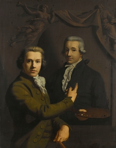 Self Portrait. Pointing at a Portrait of the Artist’s deceased Colleague Dirk Jacobsz Ploegsma [1769–91] [1791–1795] by Willem Bartel van der Kooi [1768–1836]