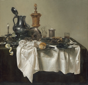Banquet Piece with Mince Pie [1635] by Willem Claesz Heda [1594–1680]