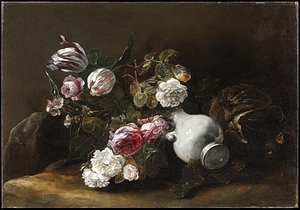 Still Life of Flowers and an Overturned Jug [circa 1659] by Jan Fyt [1611–1661]