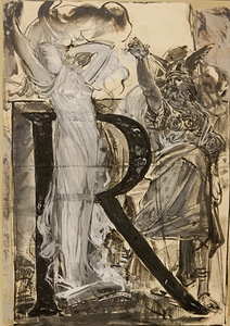 Lettre ornée R. [1885] by Luc–Olivier Merson [1846–1920]