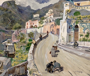 Ansicht von Positano [1921] by Oskar Laske [1874–1951]