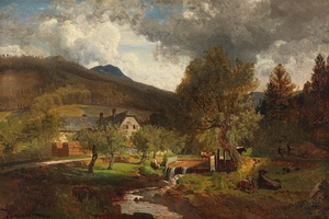 Scene of the Prein near Reichenau by Anton Hlavacek [1842–1926]