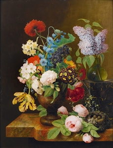 Vase Of Flowers by George Frederik Ziesel [1756–1809]