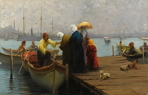 The Boat by Fausto Zonaro [1854–1929]