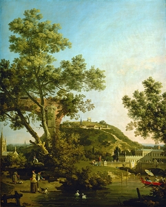 English Landscape Capriccio with a Palace [c. 1754] by Canaletto [1697–1768]