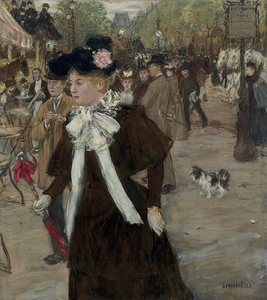 Élégante sur le Boulevard des Italiens. Paris [circa 1899] by Jean François Raffaëlli [1850–1924]
