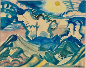 Landschaft am Klausenpass [Nachmittag] [1921] by August Babberger [1885–1936]