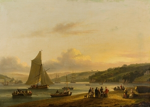 Along the Water’s Edge [1816] by Thomas Luny [1759–1837]