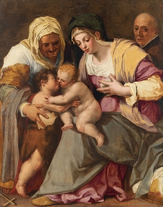Madonna and Child with Saint Elisabeth. The Infant Saint John the Baptist and a Jesuit by Peter Candid [ca. 1548–1628]