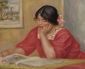 Léontine Lisant by Pierre–Auguste Renoir [1841–1919]