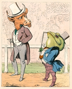 The Frog And The Ox [1857] by Charles Henry Bennett [1828–1867]