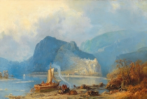 Mountain lake in the Caucasus by Paul von Franken [1818–1884]