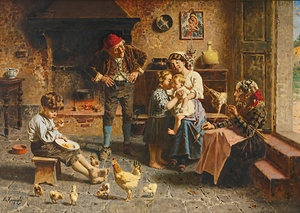 The new baby by Eugenio Zampighi [1859–1944]