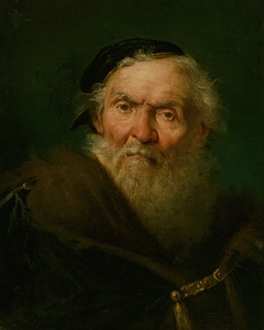 Bearded old man wearing a fur–trimmed cloak with gold clasp [circa 1750] by Giuseppe Nogari [1699–1766]