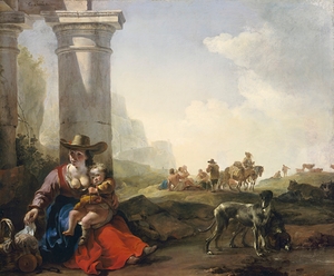 Italian Peasants among Ruins [ca. Between 1649 and 1650] by Jan Baptist Weenix [1621–1660]