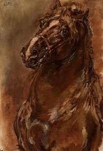 Study of Horse’s Head for “The Maid of Orléans” [1886] by Jan Matejko [1838–1893]