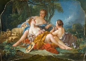 Les Confidences Pastorales [circa 1745] by François Boucher [1703–1770]