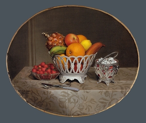 Fruit Piece [1860] by Hannah Brown Skeele [1829–1901]