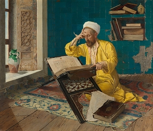 Islamic theologian with Quran [1902] by Osman Hamdi Bey [1842–1910]