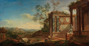 Gebirgige Flusslandschaft [1752] by Christian Georg Schütz the elder [1718–1791]