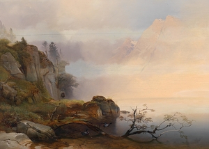Herbststimmung Am See [1846] by Anton Hansch [1813–1876]