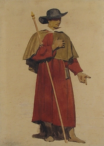 An Italian Pilgrim [19th century] by Dominique Louis Papety [1815–1849]