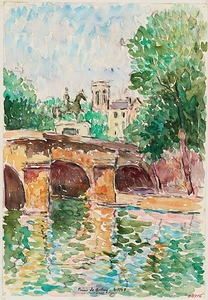 Le Pont–Neuf et la statue de Henri IV vus du quai des Grands Augustins. [1947] by Pierre de Belay [1890–1947]