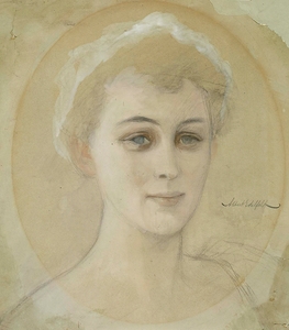 Portrait Study Of Baroness Naomi [Emi] De La Chapelle [1893] by Albert Edelfelt [1854–1905]