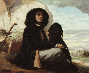Autoportrait dit Courbet au chien noir [1842–1844] by Gustave Courbet [1819–1877]