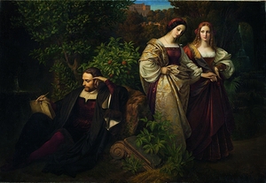 Torquato Tasso and the Two Leonores [1839] by Carl Ferdinand Sohn [1805–1867]