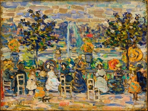 In Luxembourg Gardens by Maurice Prendergast [1858–1924]